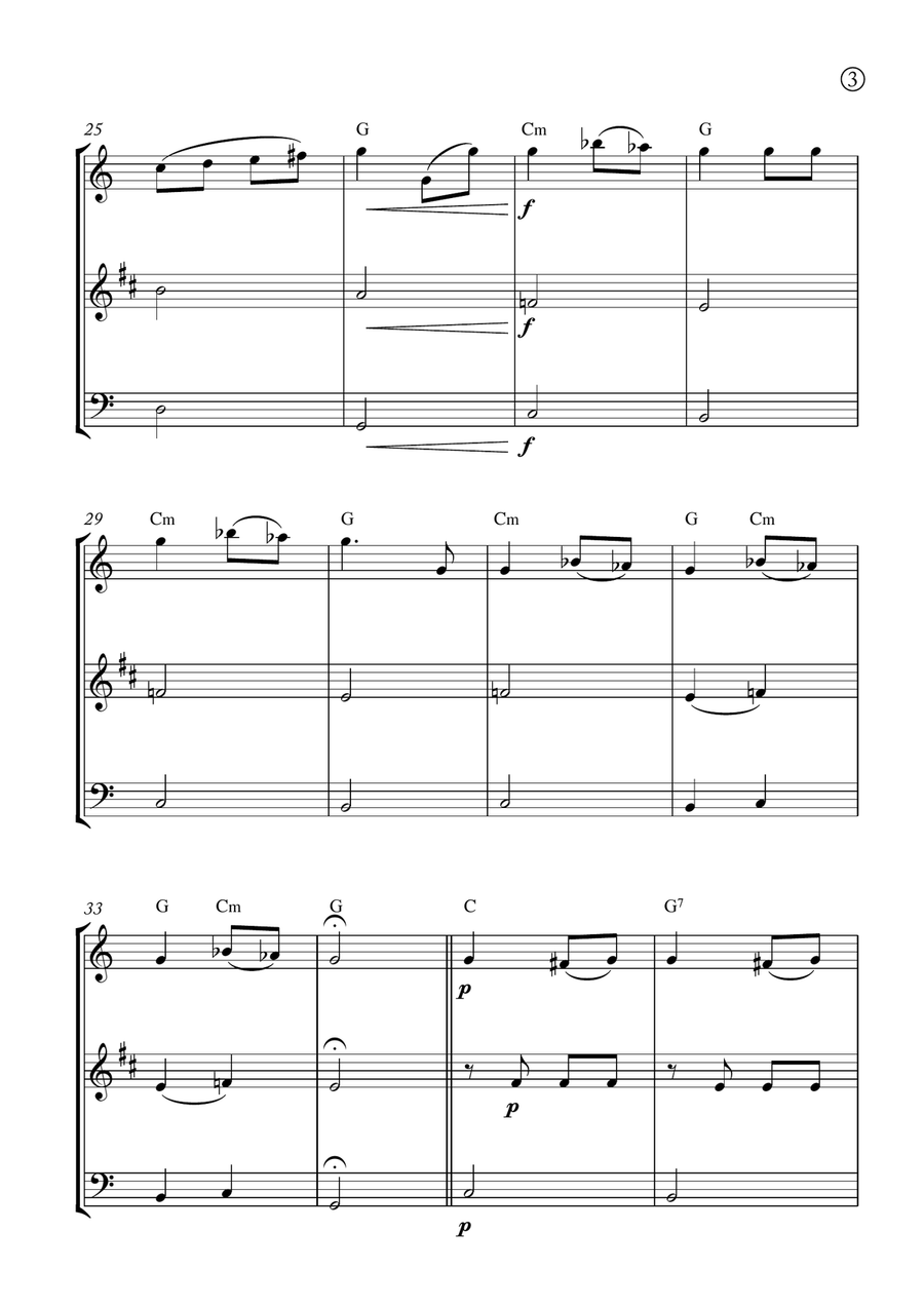 Melody in F Melody in F Woodwind Trio scores gallery preview page 3