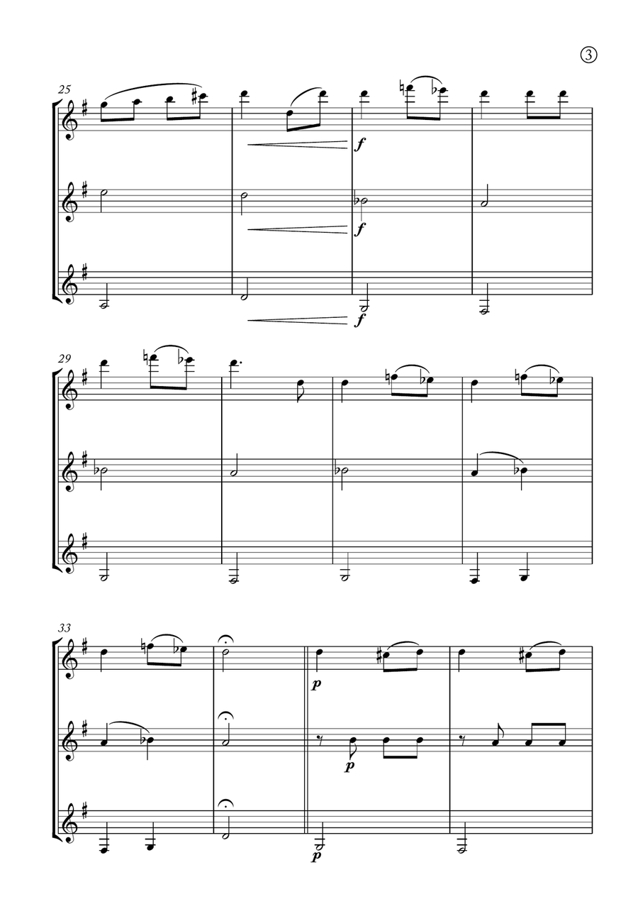 Melody in F Melody in F Clarinet Trio scores gallery preview page 3