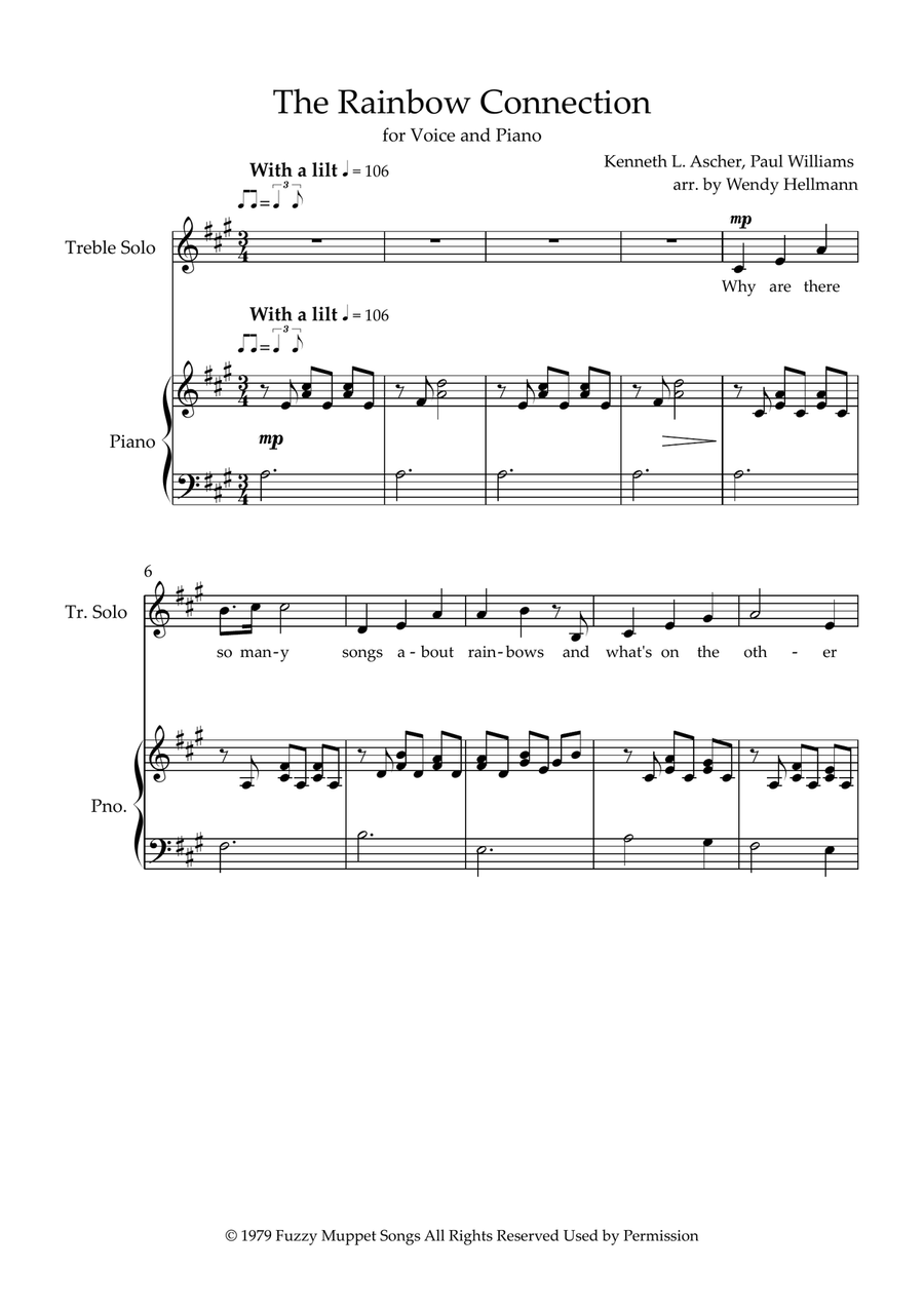 Rainbow Connection Piano, Vocal scores gallery preview page 1