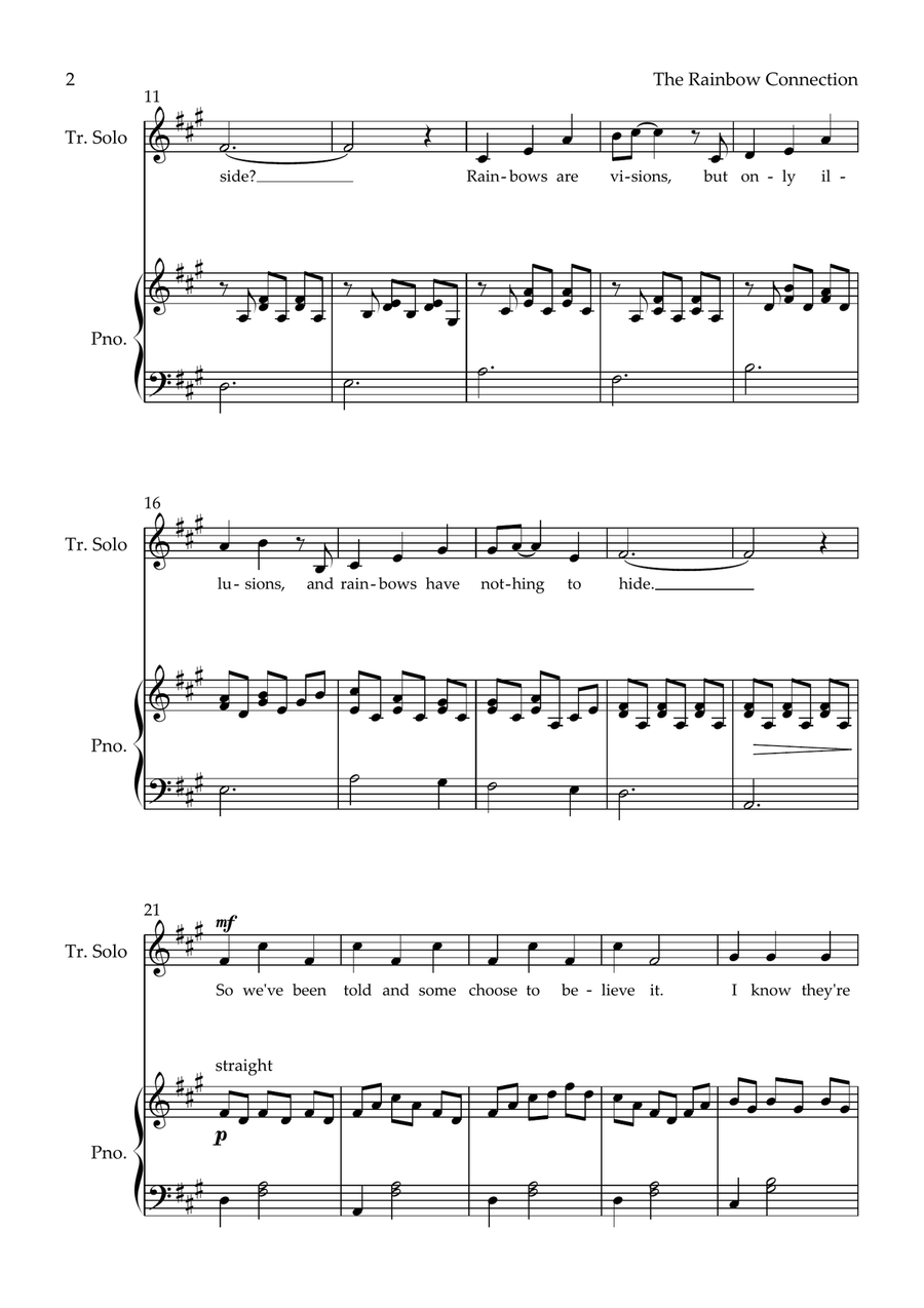 Rainbow Connection Piano, Vocal scores gallery preview page 2