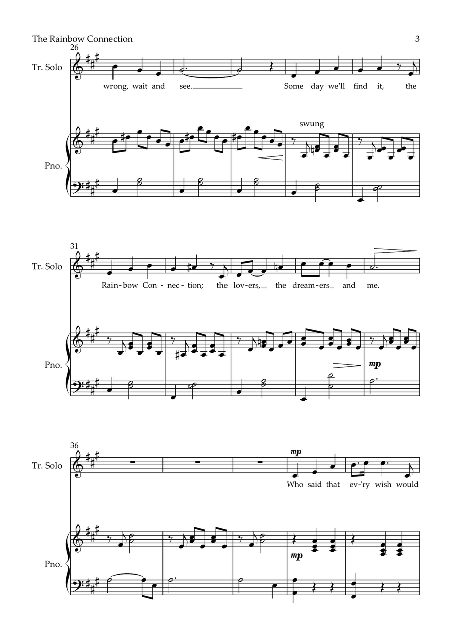 Rainbow Connection Piano, Vocal scores gallery preview page 3