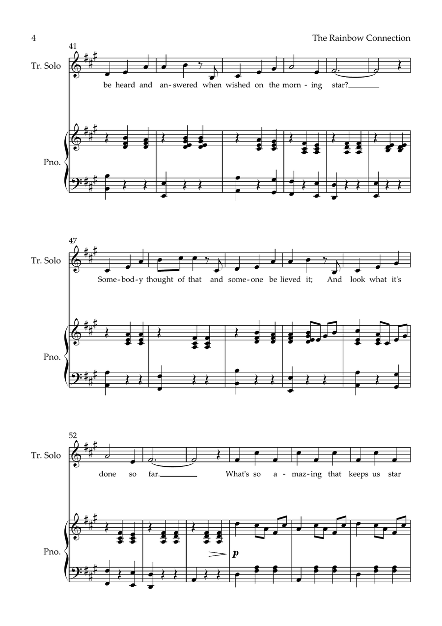 Rainbow Connection Piano, Vocal scores gallery preview page 4
