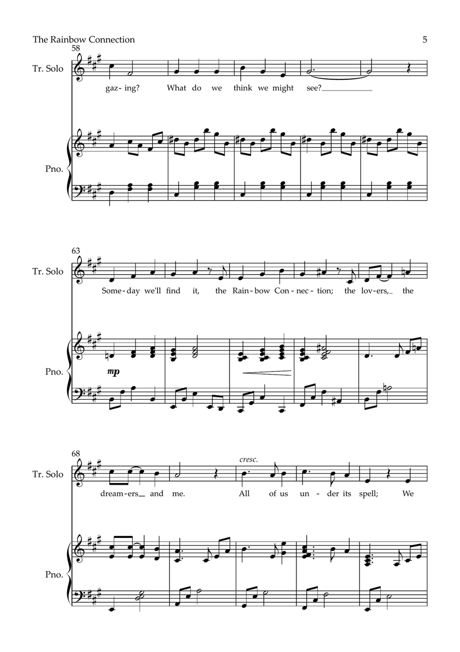 Rainbow Connection Piano, Vocal scores gallery preview page 5