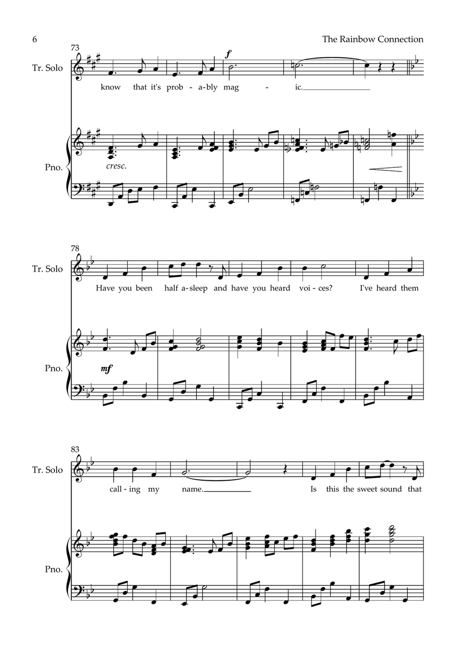 Rainbow Connection Piano, Vocal scores gallery preview page 6