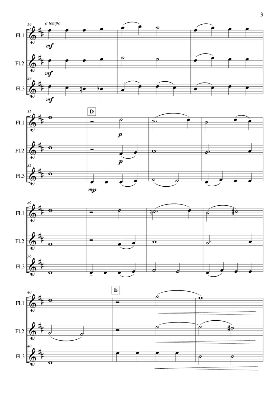 Au Clair de la Lune Au Clair de la Lune Flute Trio scores gallery preview page 4