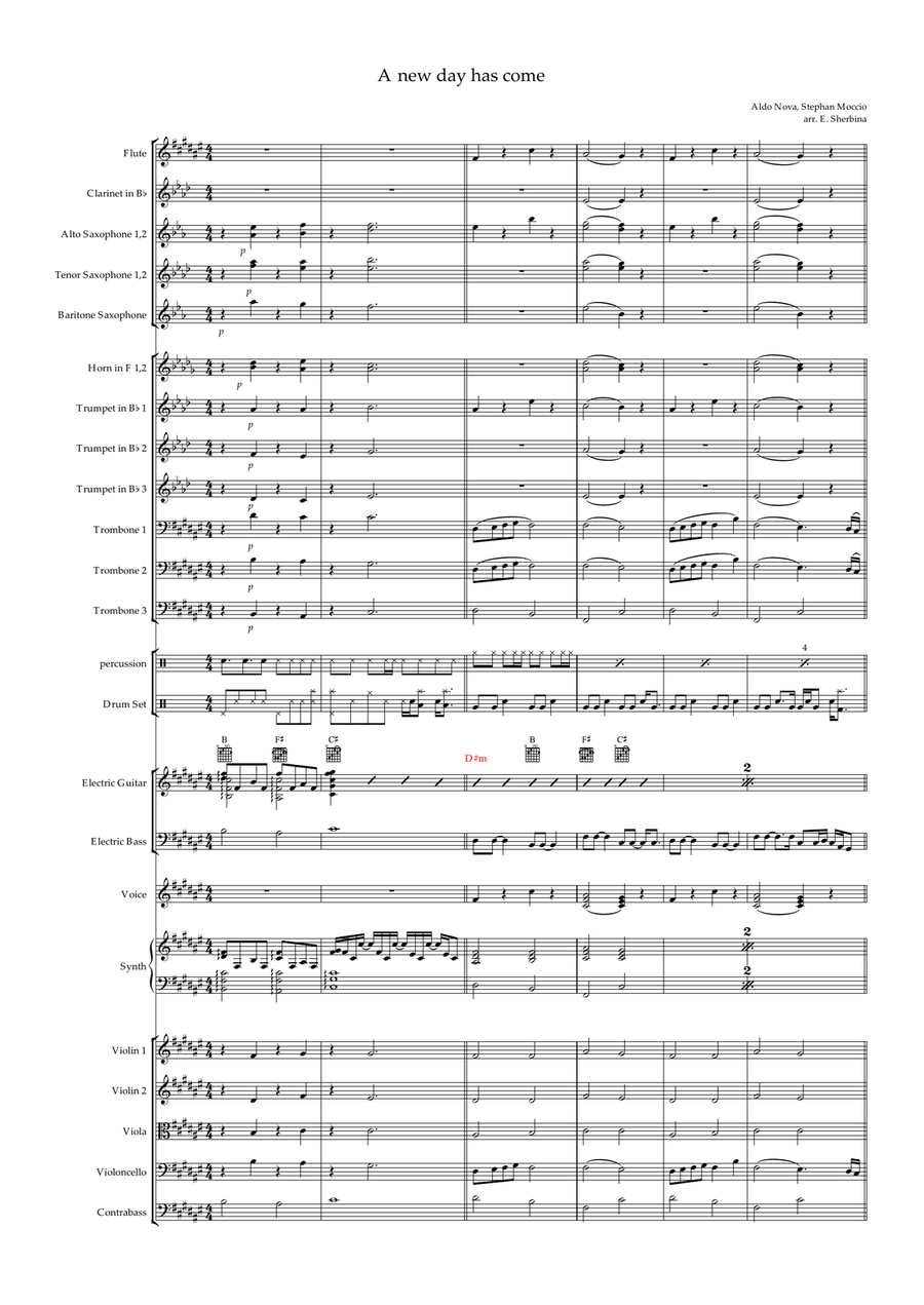 A New Day Has Come A New Day Has Come Full Orchestra scores gallery preview page 1