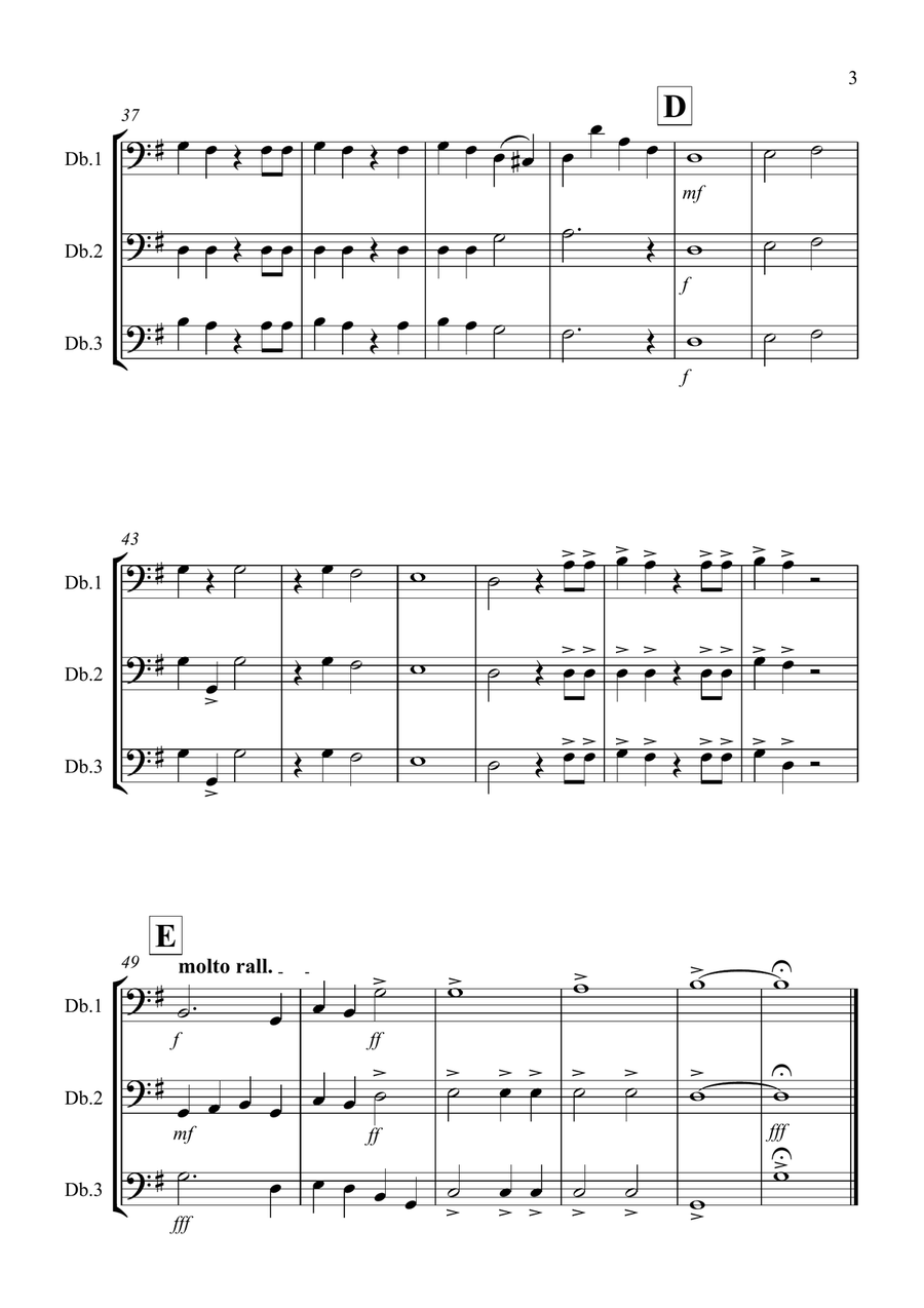 Hallelujah Chorus for Double Bass Trio Small Ensemble scores gallery preview page 3