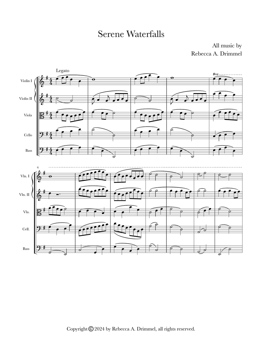Serene Waterfalls Serene Waterfalls String Orchestra scores gallery preview page 1