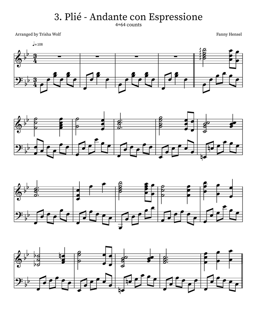 Plié: Andante con Espressione Piano Solo scores gallery preview page 1