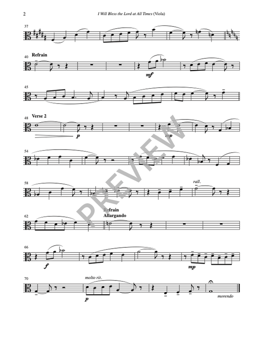 I Will Bless the Lord at All Times - Instrument edition English Horn scores gallery preview page 6