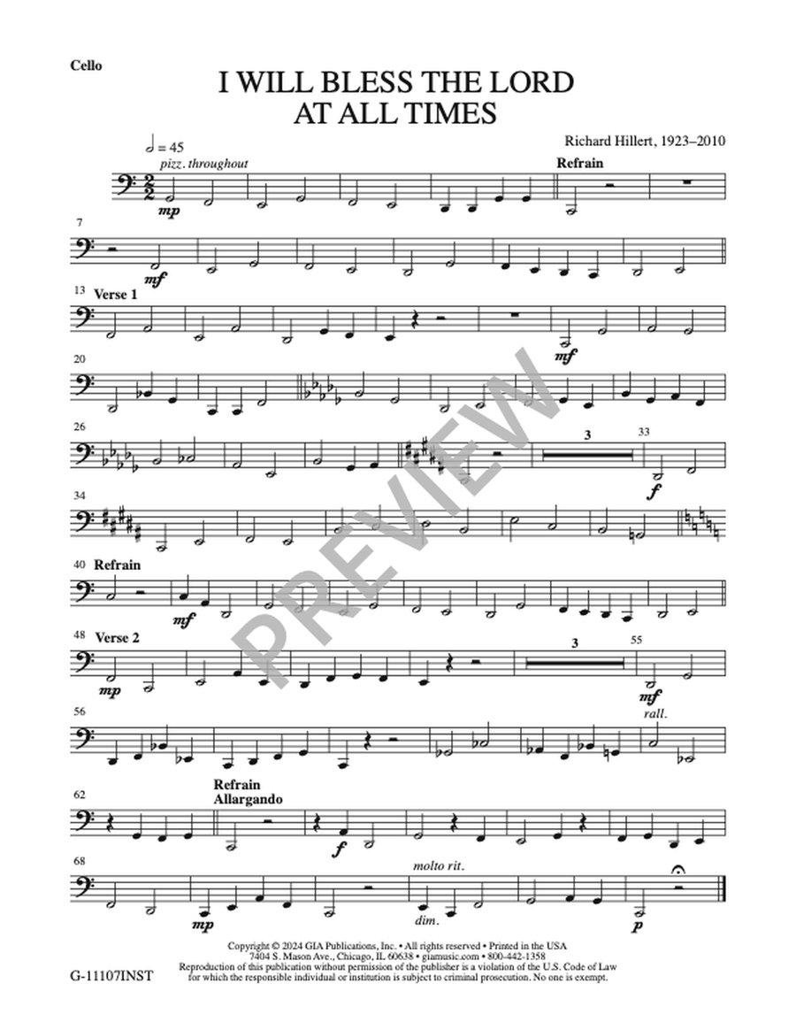 I Will Bless the Lord at All Times - Instrument edition English Horn scores gallery preview page 7