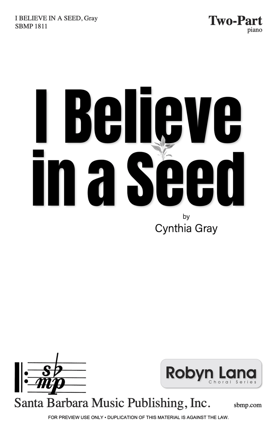 I Believe in a Seed I Believe in a Seed School and Community scores gallery preview page 1