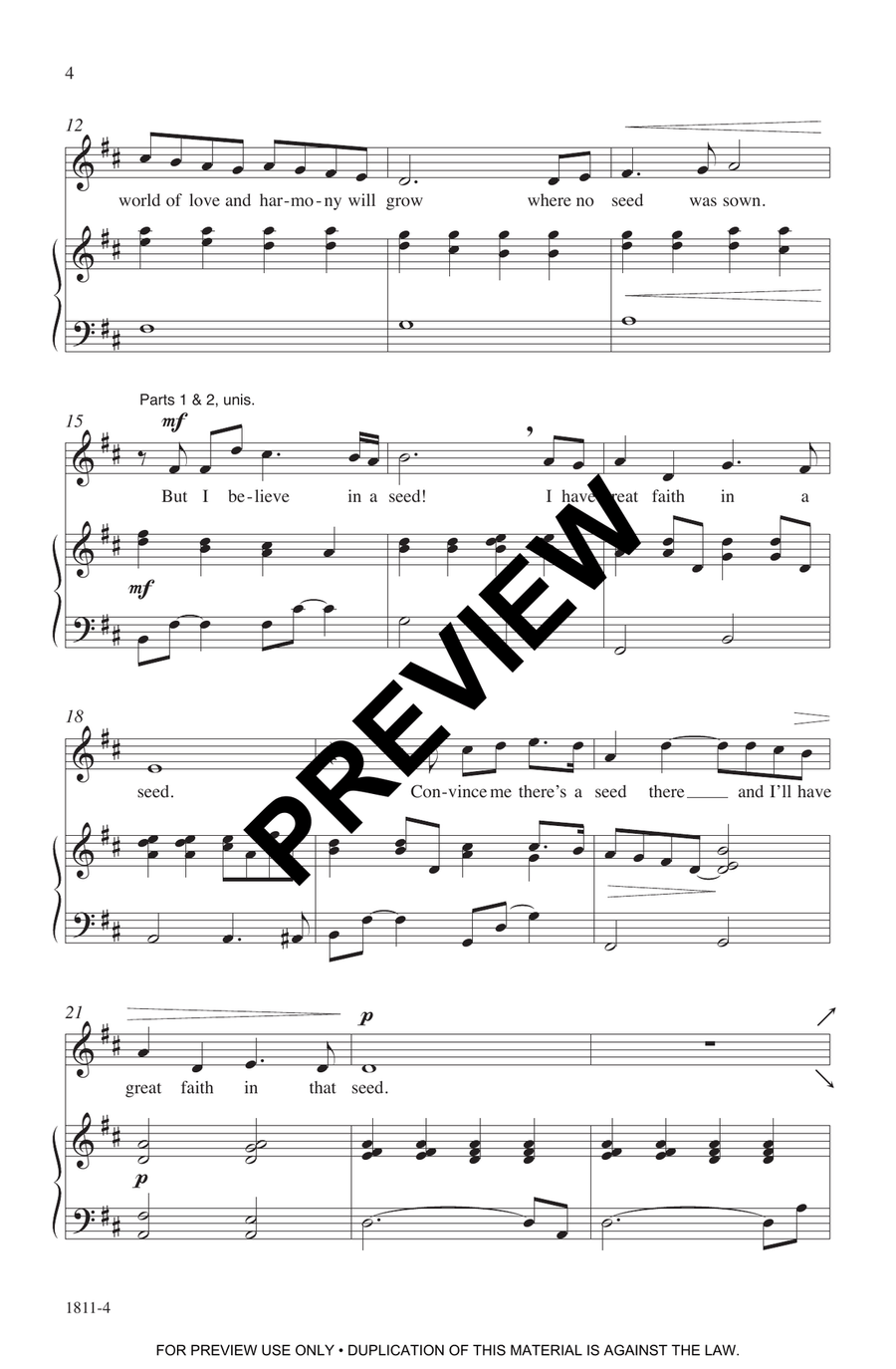I Believe in a Seed I Believe in a Seed School and Community scores gallery preview page 4