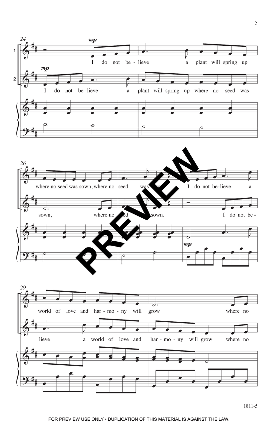 I Believe in a Seed I Believe in a Seed School and Community scores gallery preview page 5