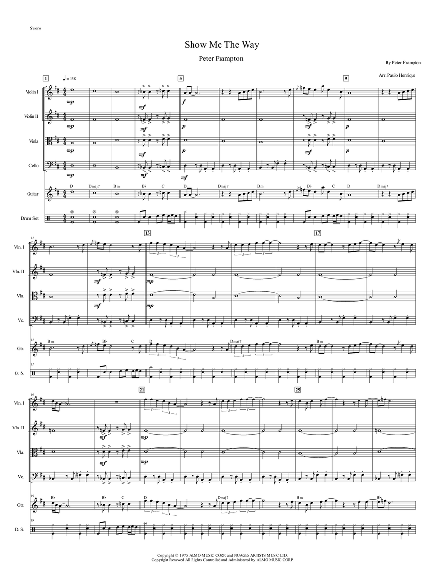 Show Me The Way Show Me The Way String Quartet scores gallery preview page 2