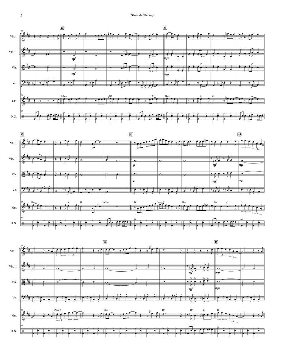 Show Me The Way Show Me The Way String Quartet scores gallery preview page 3