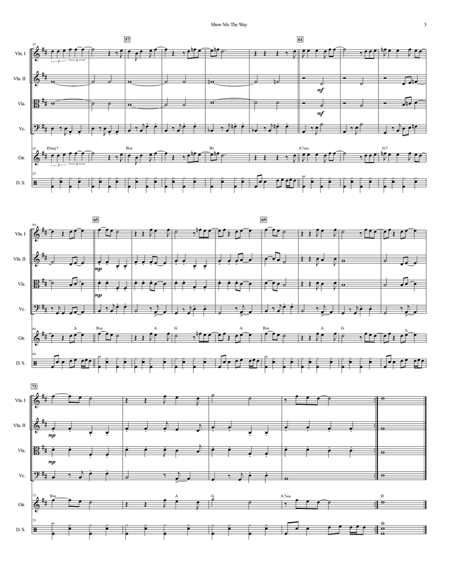 Show Me The Way Show Me The Way String Quartet scores gallery preview page 4