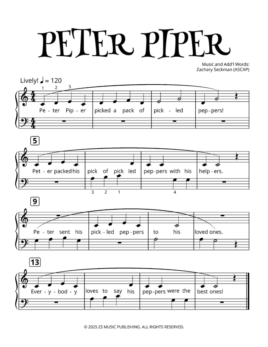 Peter Piper - A Late Beginner Piano Solo Piano Method scores gallery preview page 2
