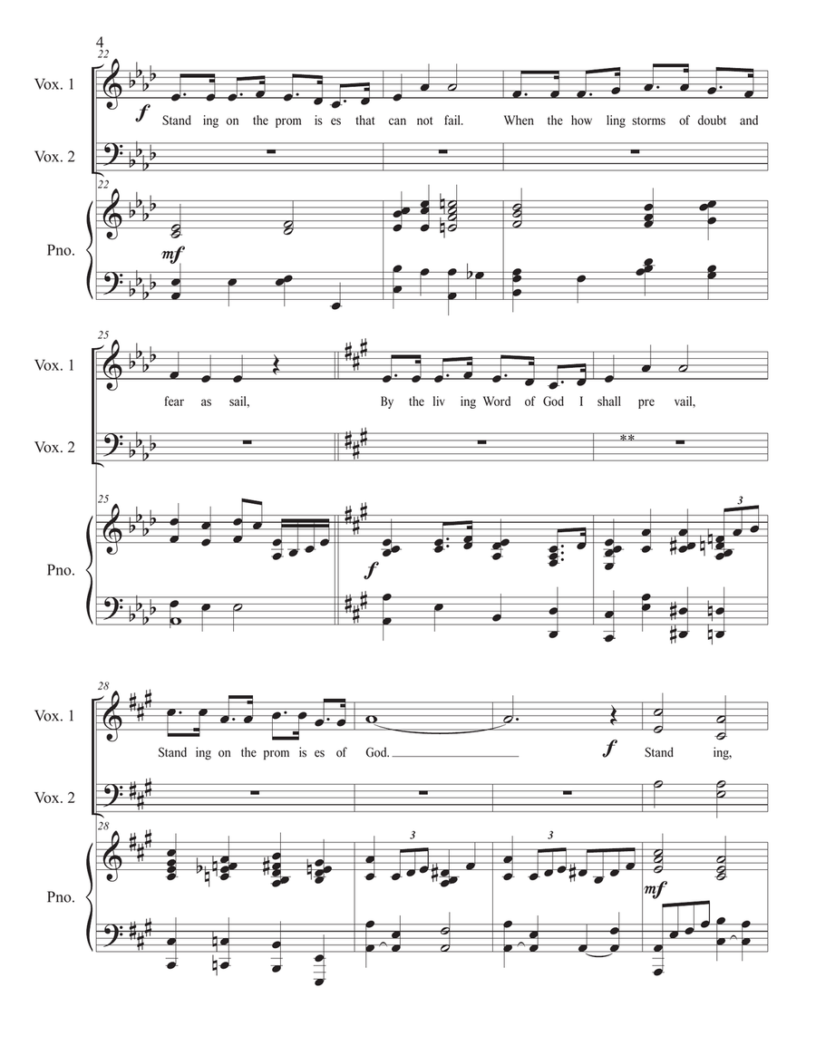 Standing on the Promises SATB CHOIR 4-Part scores gallery preview page 4
