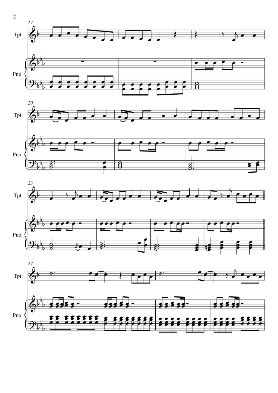 Rolling In The Deep Trumpet Solo scores gallery preview page 2