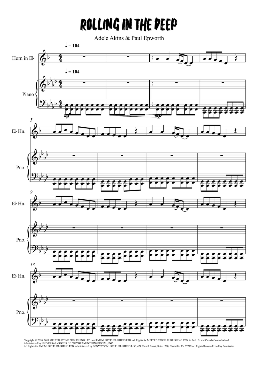 Rolling In The Deep Rolling In The Deep Horn scores gallery preview page 1