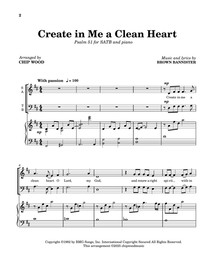 Create In Me A Clean Heart 4-Part scores gallery preview page 2