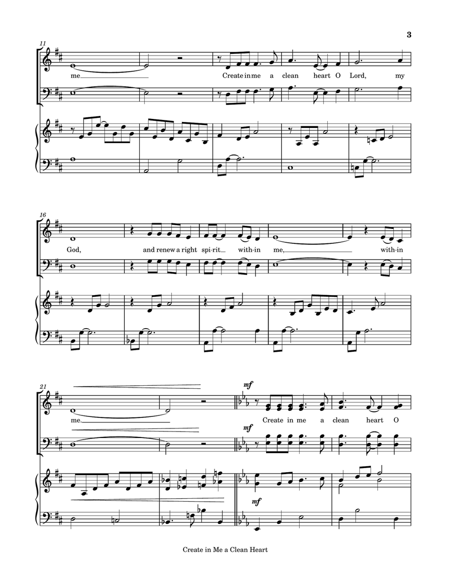 Create In Me A Clean Heart 4-Part scores gallery preview page 3