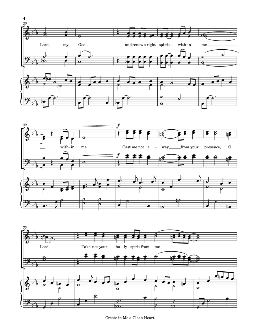 Create In Me A Clean Heart 4-Part scores gallery preview page 4