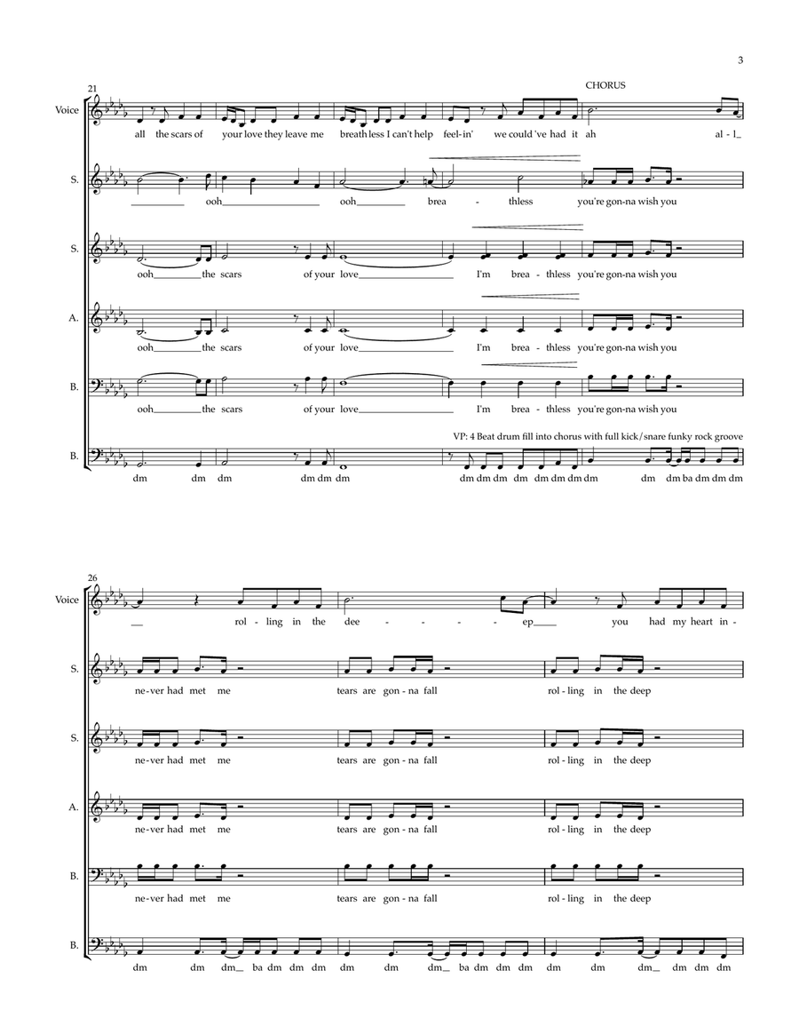 Rolling In The Deep Rolling In The Deep Choir scores gallery preview page 3