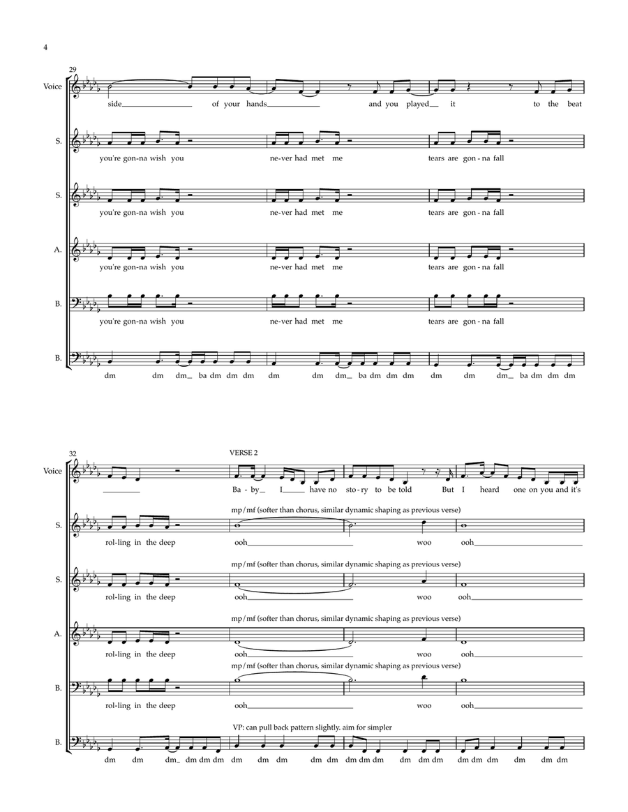 Rolling In The Deep Rolling In The Deep Choir scores gallery preview page 4