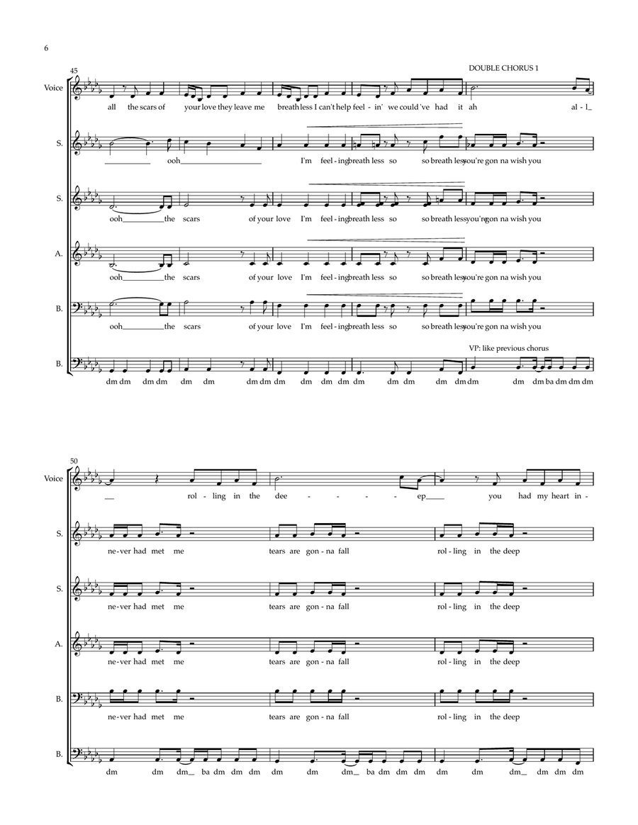 Rolling In The Deep Rolling In The Deep Choir scores gallery preview page 6