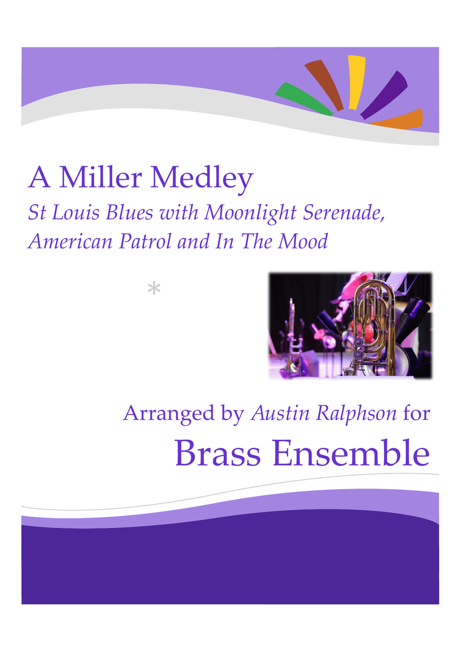 Medley: St. Louis Blues with Moonlight Serenade and In The Mood Brass Ensemble scores gallery preview page 1