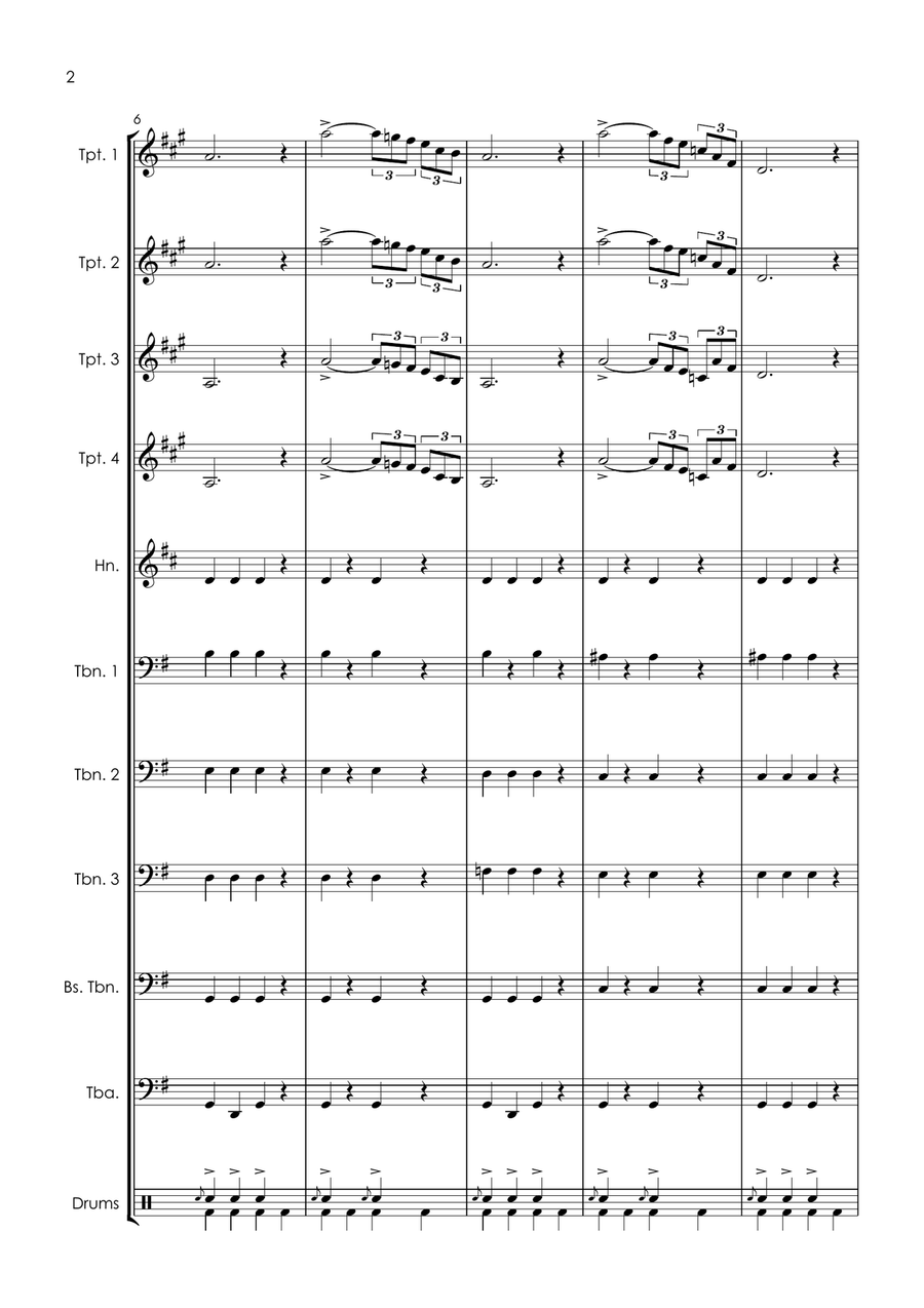 Medley: St. Louis Blues with Moonlight Serenade and In The Mood Brass Ensemble scores gallery preview page 4