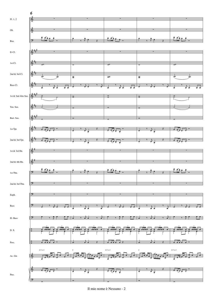 Il Mio Nome E' Nessuno (Cues) Concert Band scores gallery preview page 4