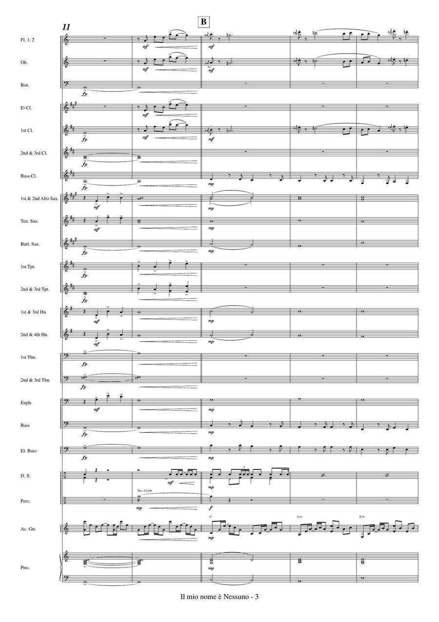 Il Mio Nome E' Nessuno (Cues) Concert Band scores gallery preview page 5