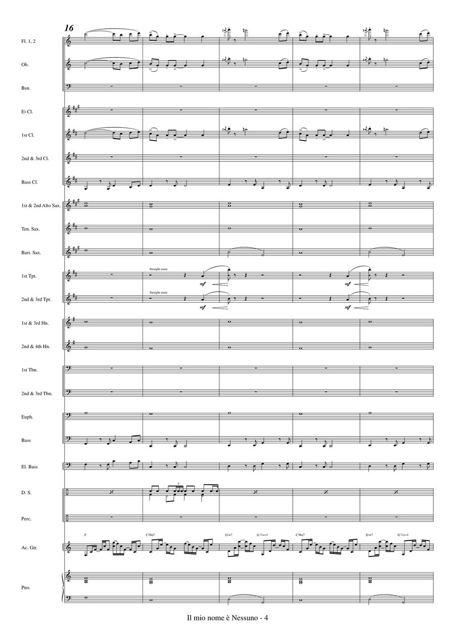 Il Mio Nome E' Nessuno (Cues) Concert Band scores gallery preview page 6