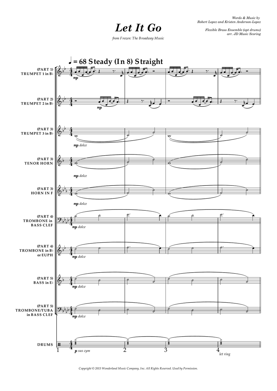 Let It Go Baritone Horn TC scores gallery preview page 1