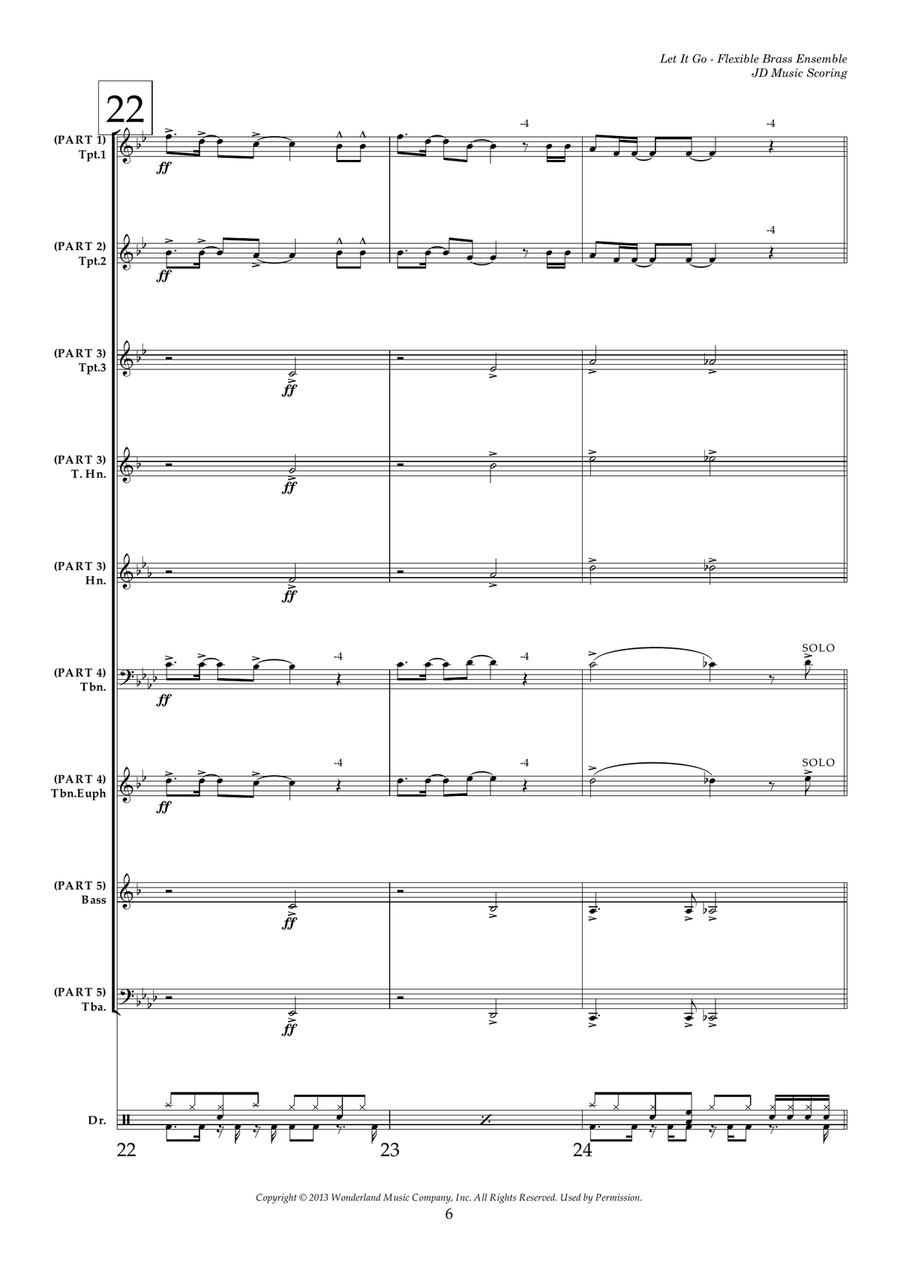Let It Go Baritone Horn TC scores gallery preview page 6