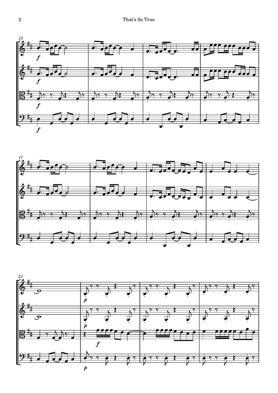 That's So True String Quartet scores gallery preview page 2