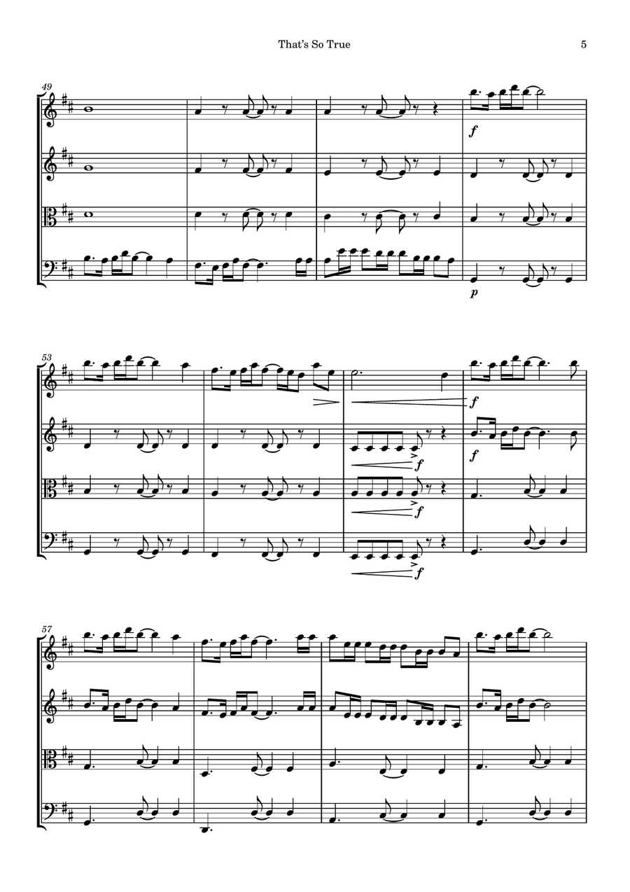 That's So True String Quartet scores gallery preview page 5