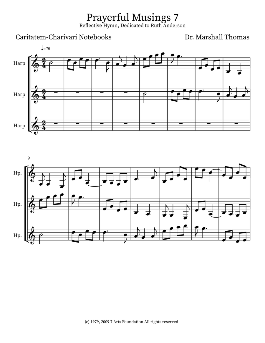 Prayerful Musings 7 Prayerful Musings 7 Small Ensemble scores gallery preview page 1