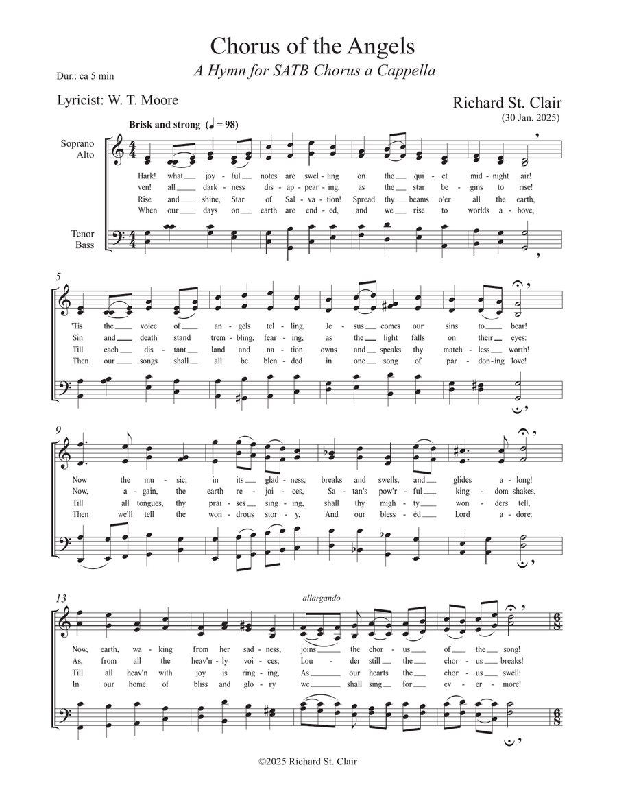Chorus of the Angels - for SATB Chorus 4-Part scores gallery preview page 1