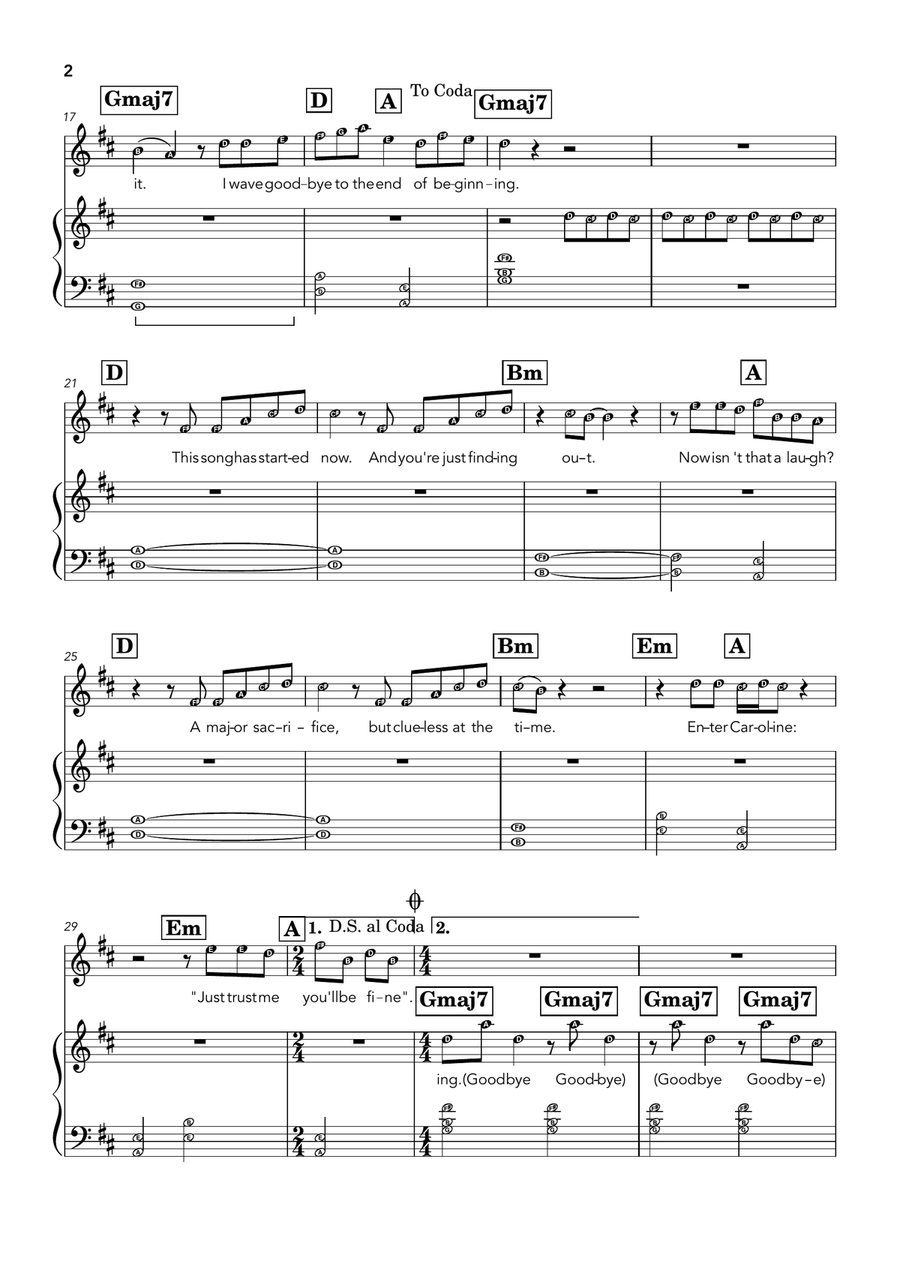 End Of Beginning End Of Beginning Piano, Vocal scores gallery preview page 2