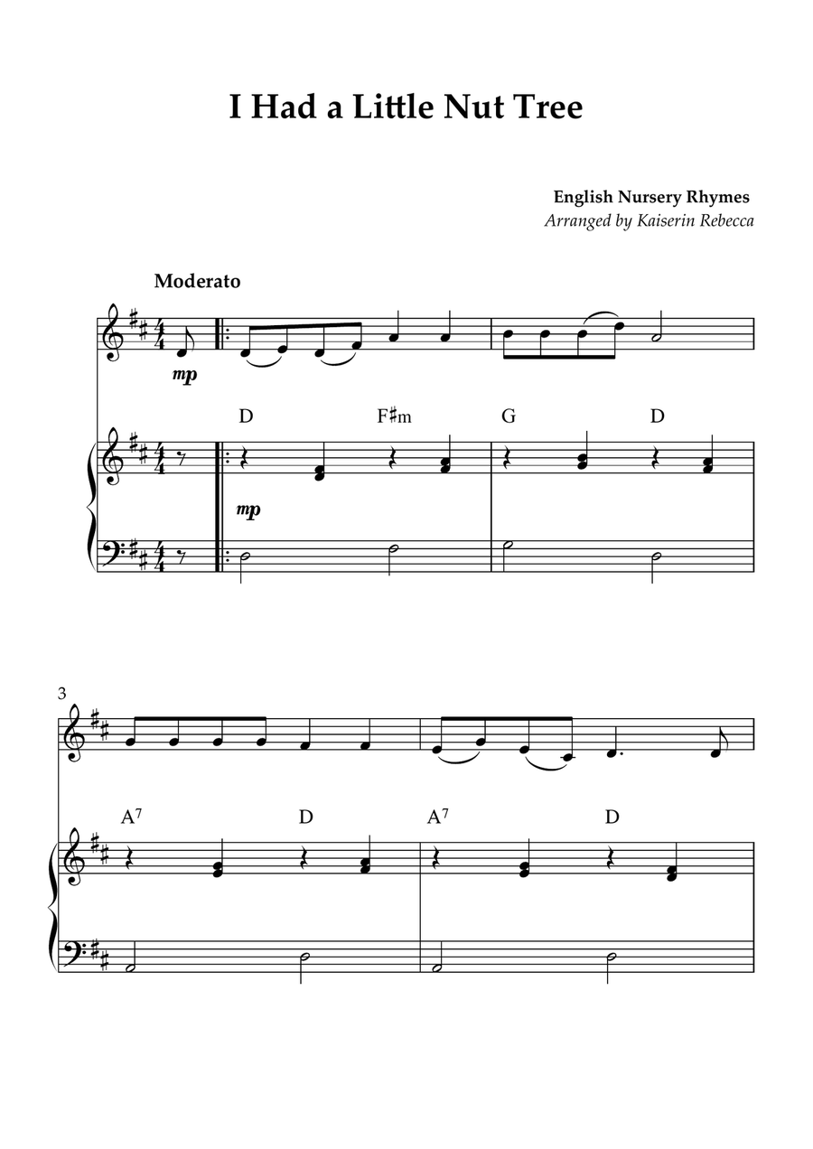 I Had a Little Nut Tree I Had a Little Nut Tree Violin Solo scores gallery preview page 1