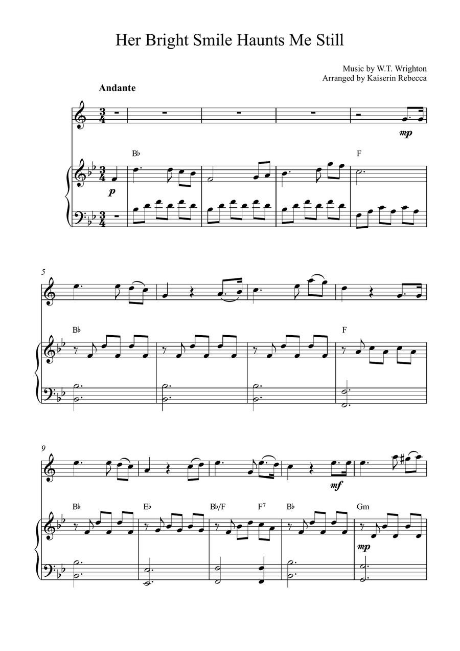 Her Bright Smile Haunts Me Still Soprano Saxophone scores gallery preview page 1