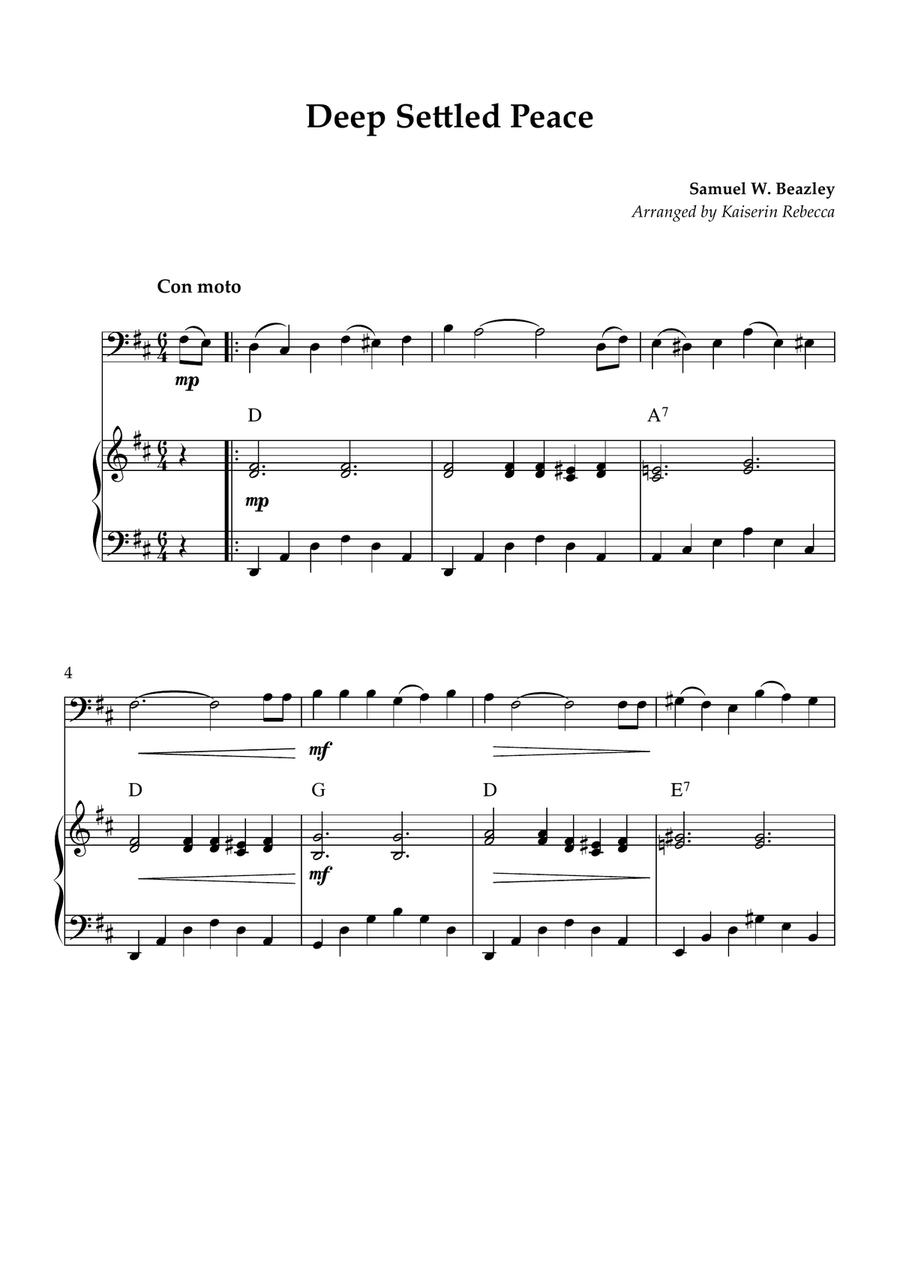 Deep Settled Peace Deep Settled Peace Piano scores gallery preview page 1
