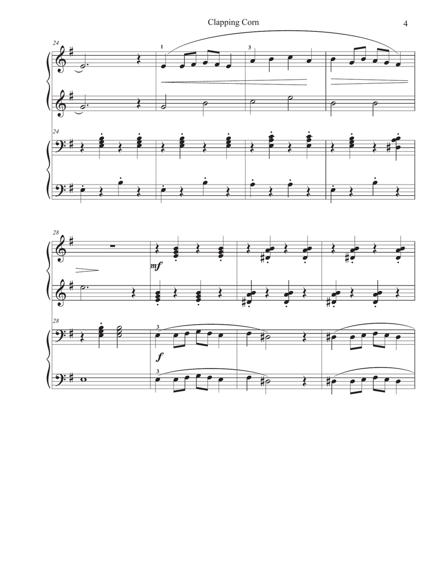Clapping Corn Clapping Corn Easy Piano scores gallery preview page 4