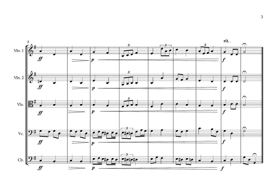 Myanmar National Anthem for Strings Orchestra String Orchestra scores gallery preview page 3