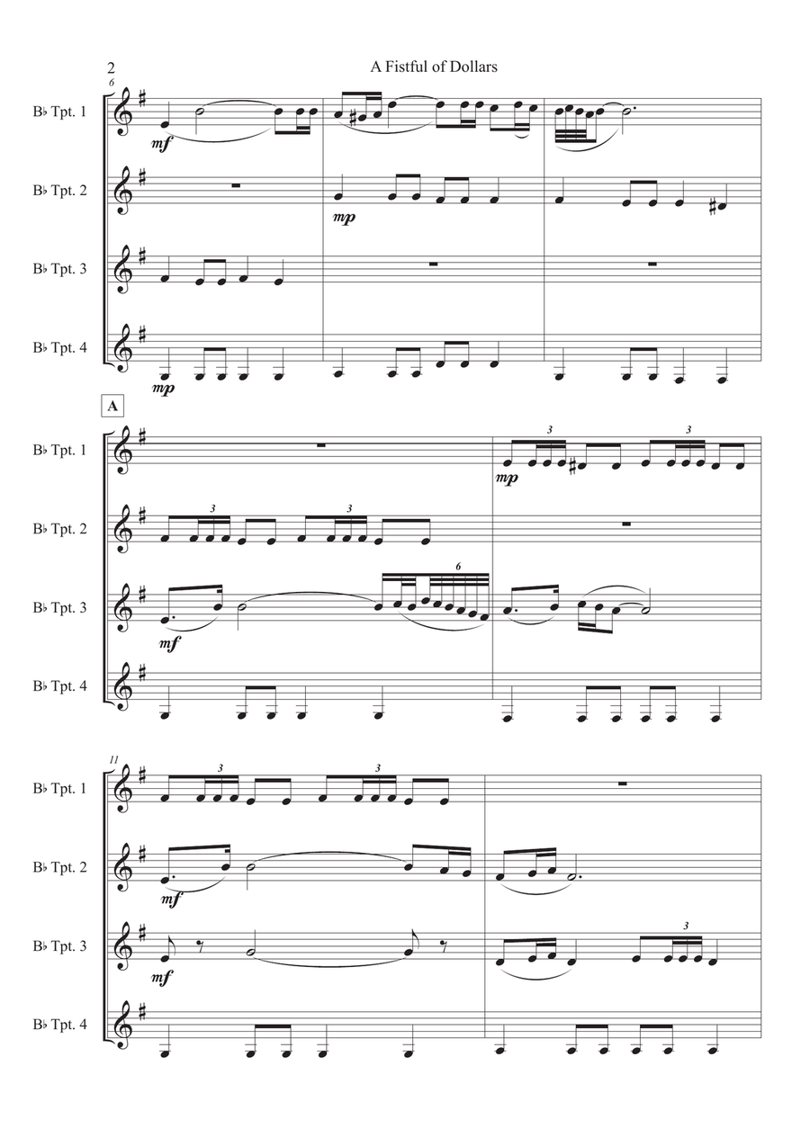 A Fistful Of Dollars A Fistful Of Dollars Brass Quartet scores gallery preview page 2