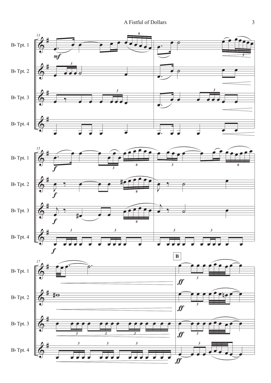 A Fistful Of Dollars A Fistful Of Dollars Brass Quartet scores gallery preview page 3